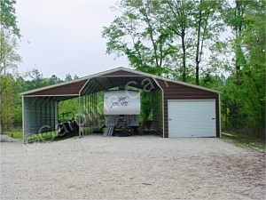 Vertical Roof Style Seneca Barn with Fully Enclosed Lean Too